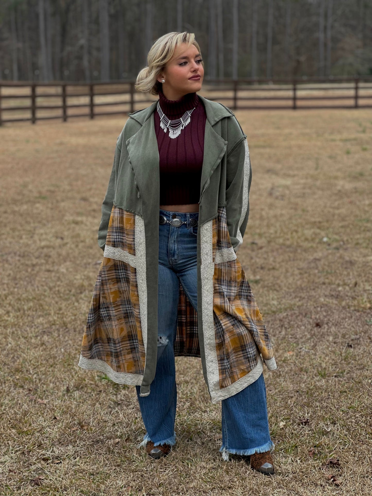 Olive Plaid Jacket