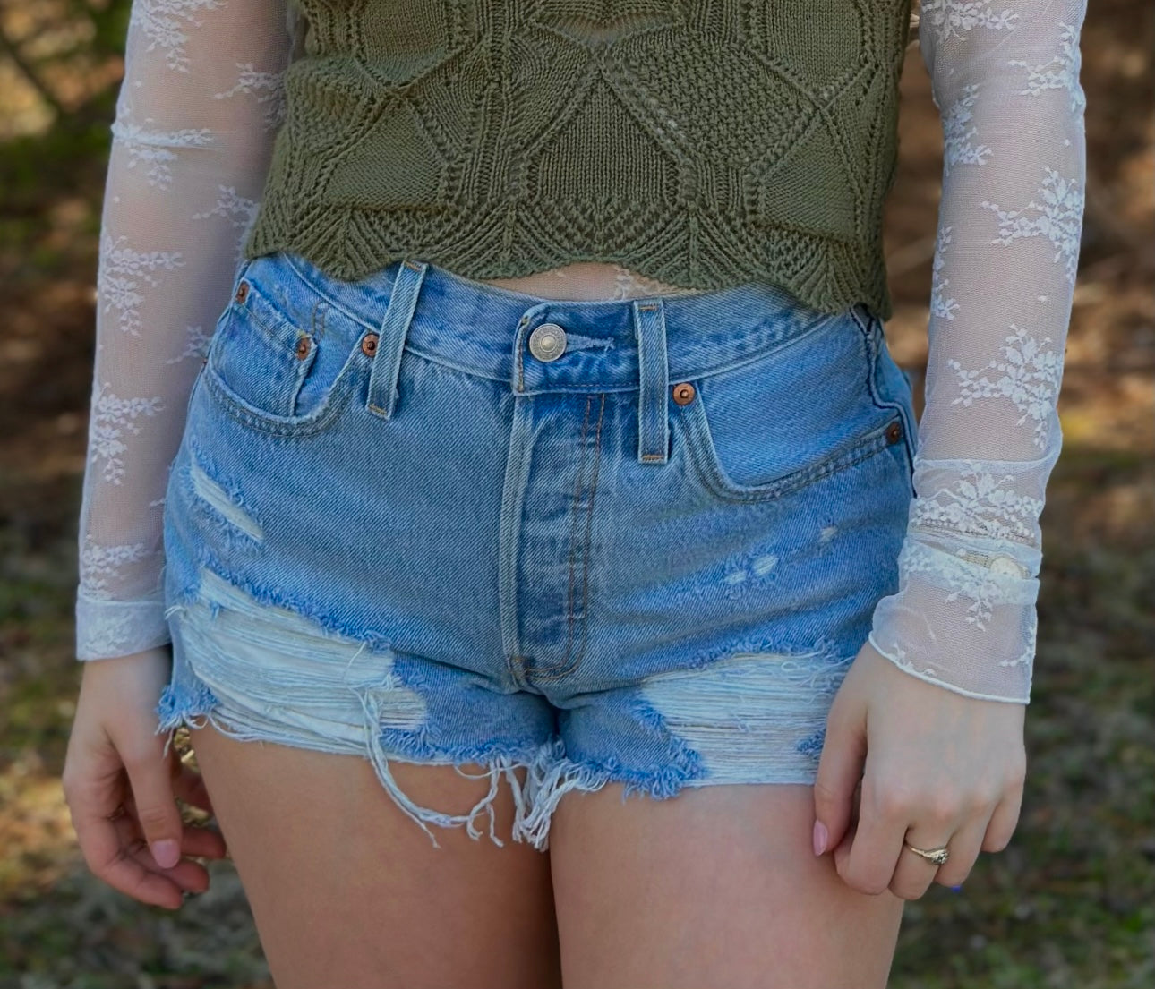 Levi’s Distressed 501 Jean Shorts
