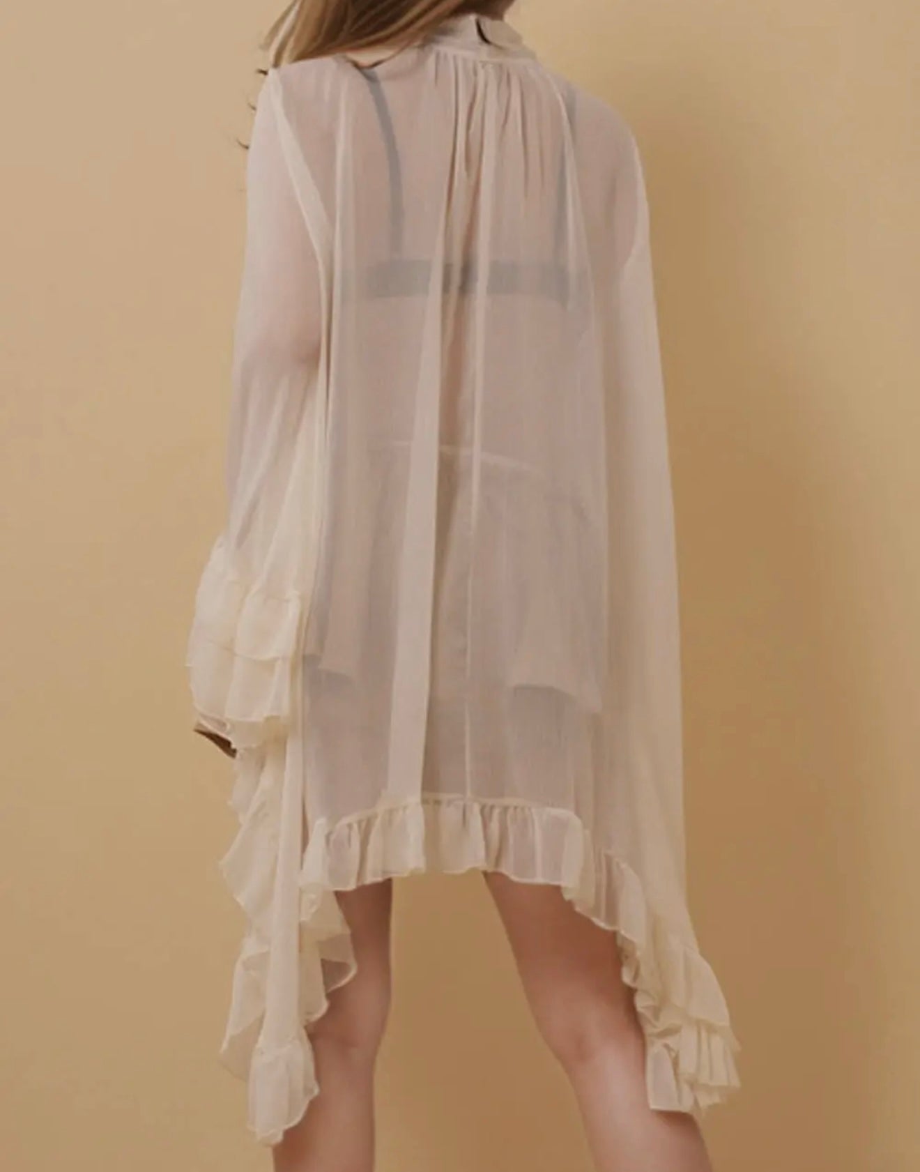 Ruffle Sleeve Oversized Top