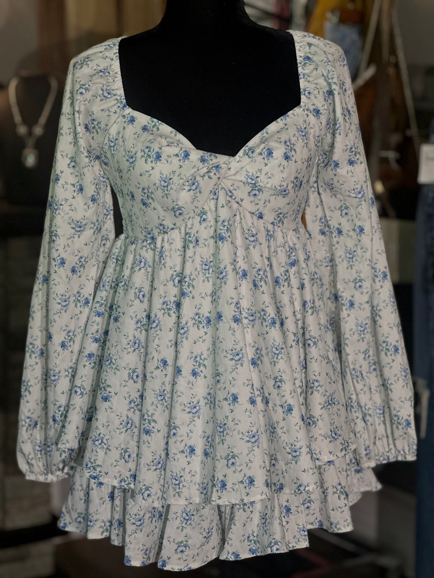 Altar’d State Blue and White Romper