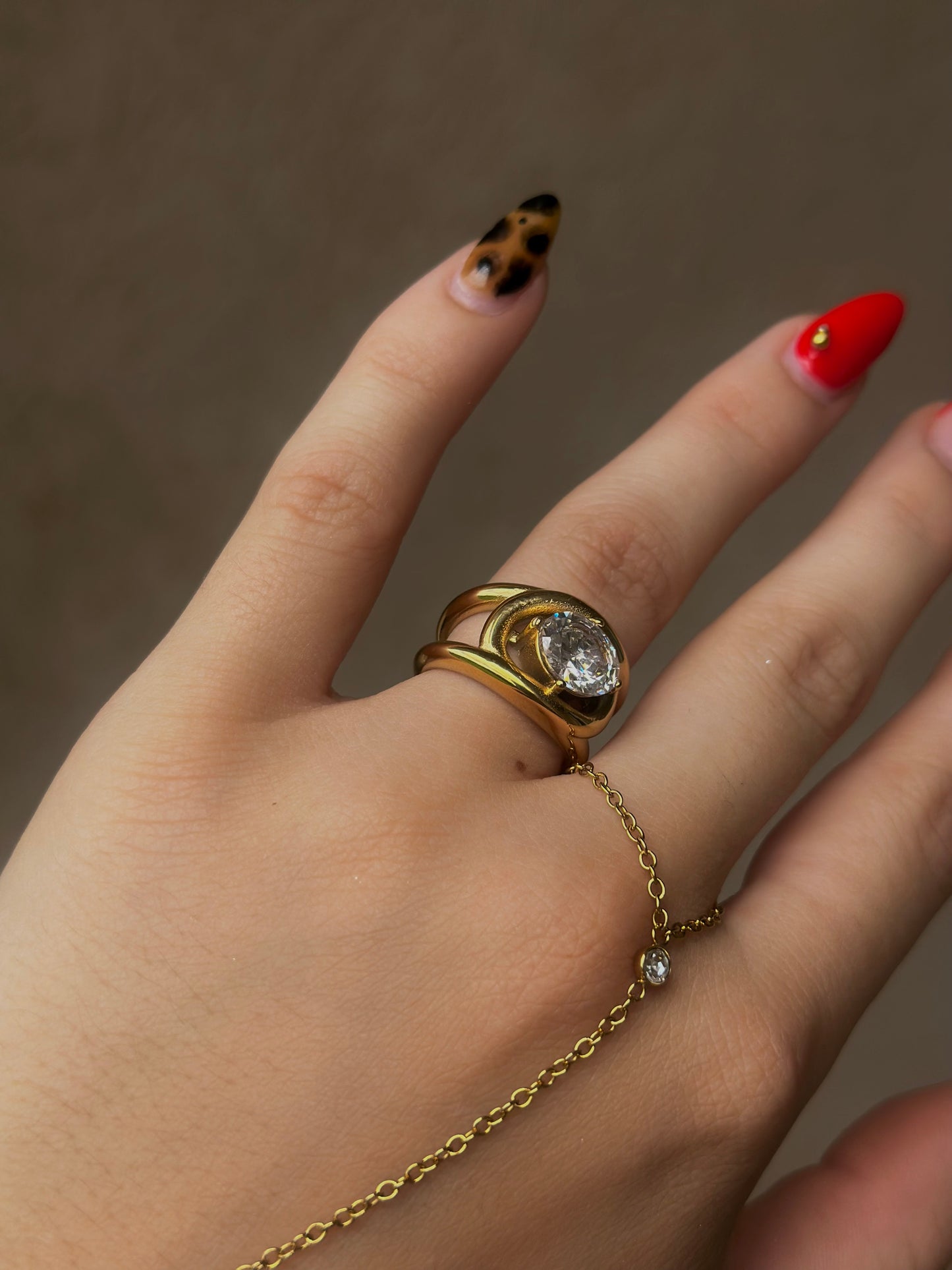 Water Resistant Big Diamond Ring