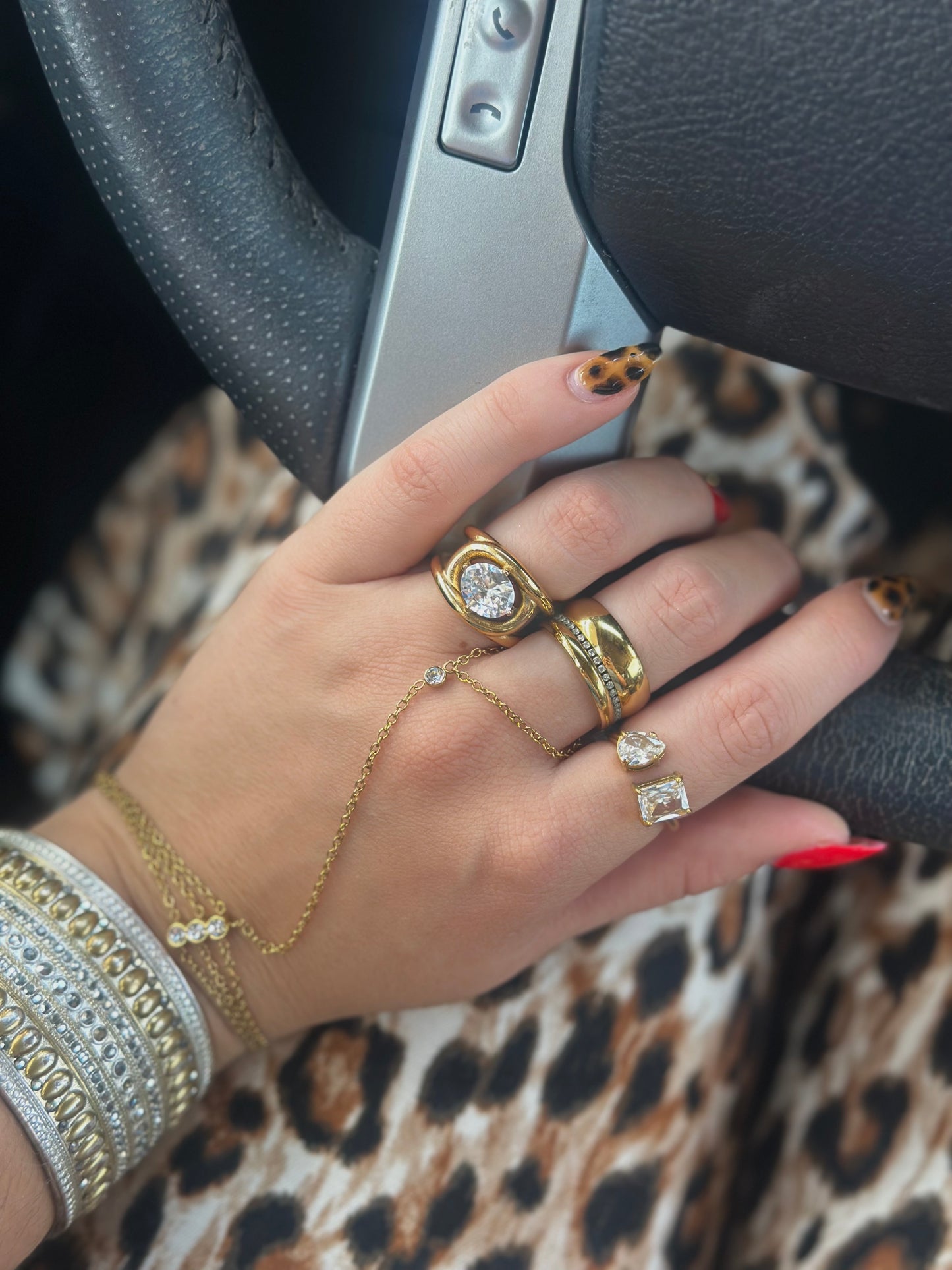 Water Resistant Big Diamond Ring