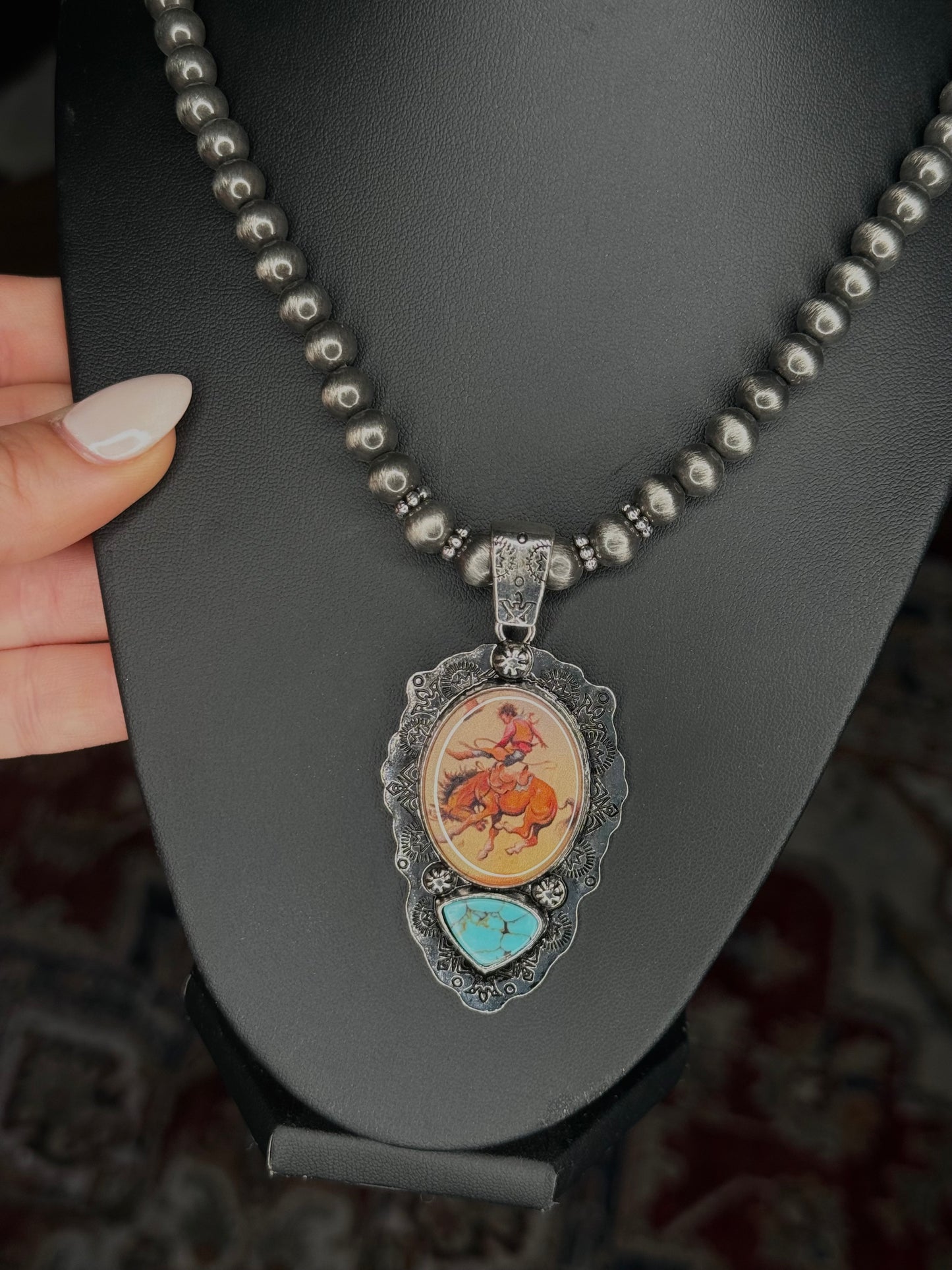 Bronc Riding Western Necklace