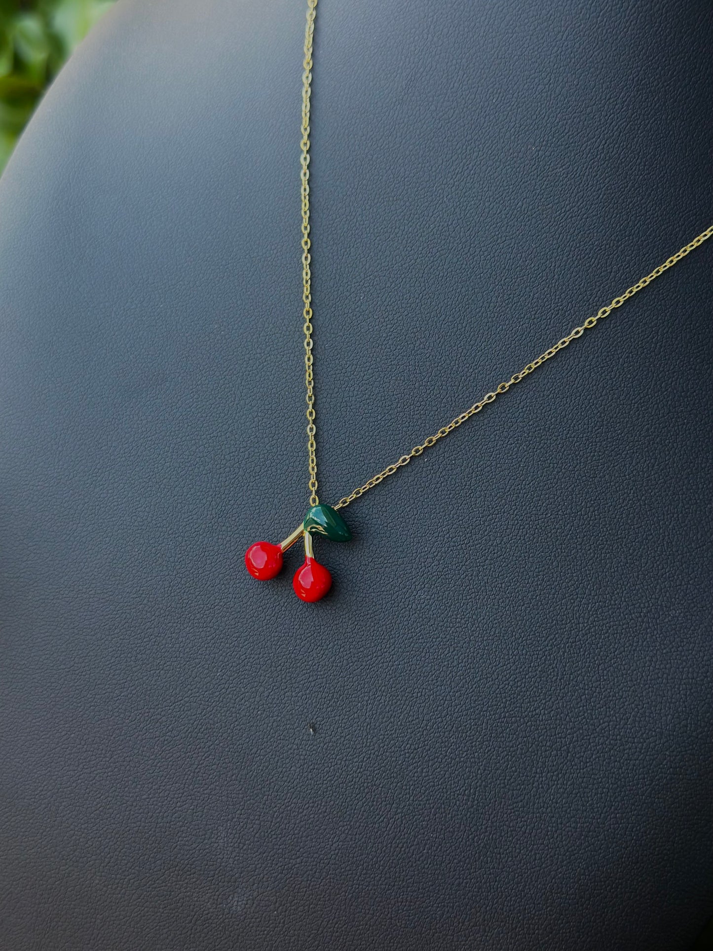 Water Resistant Cherry Necklace