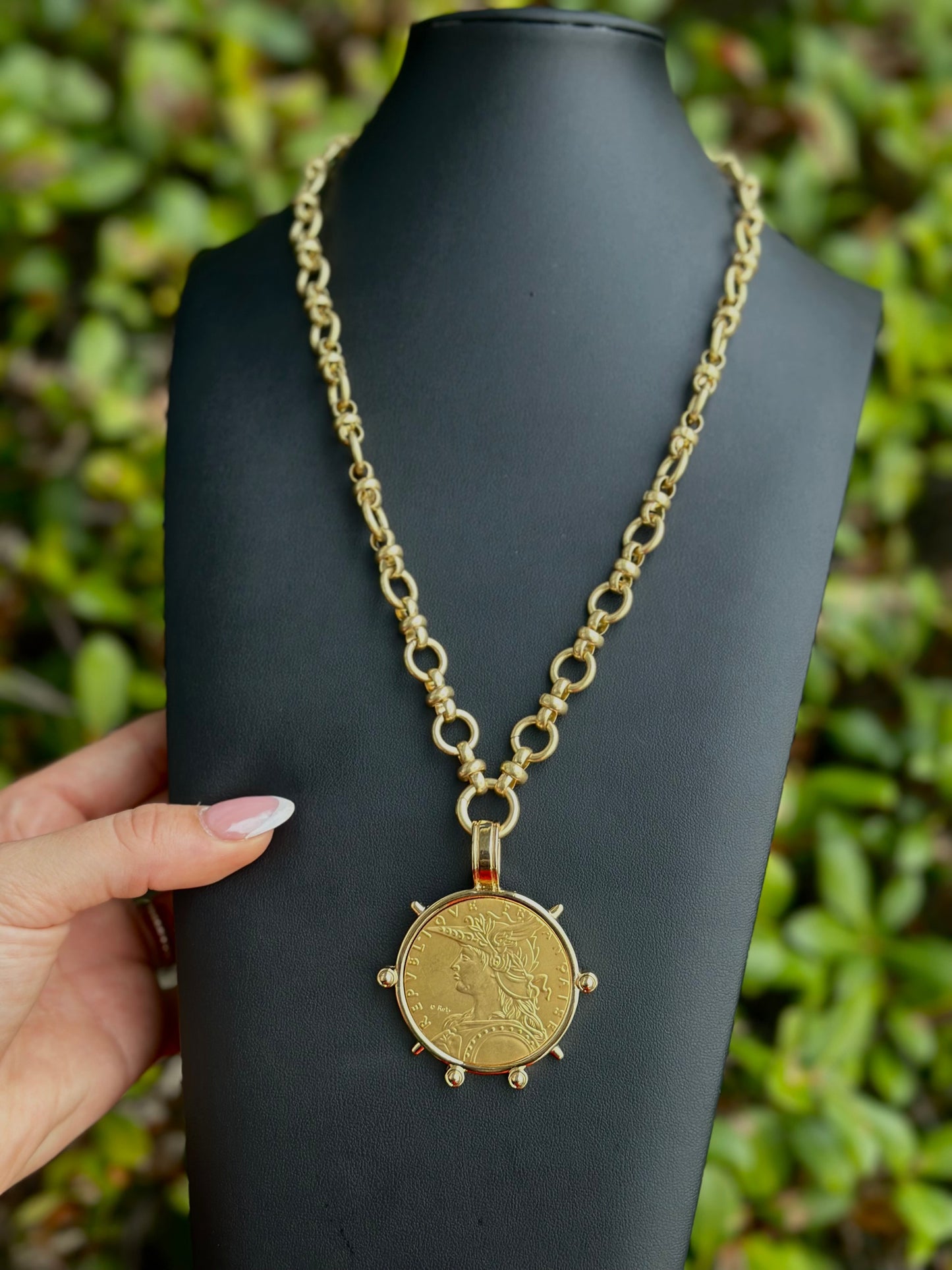 Handmade Replica French Coin Necklace