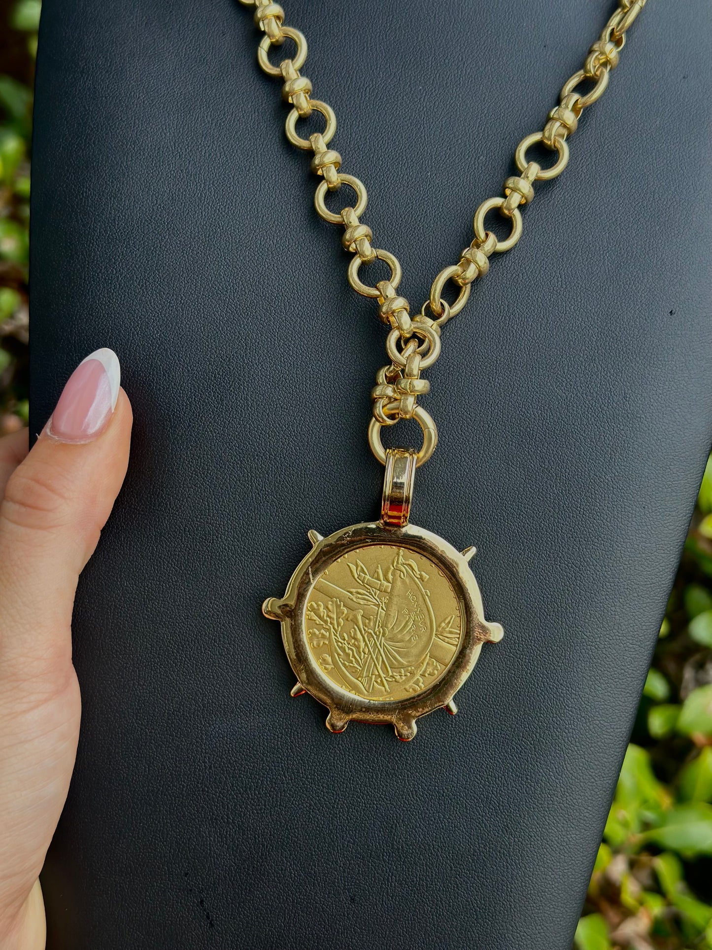 Handmade Replica French Coin Necklace