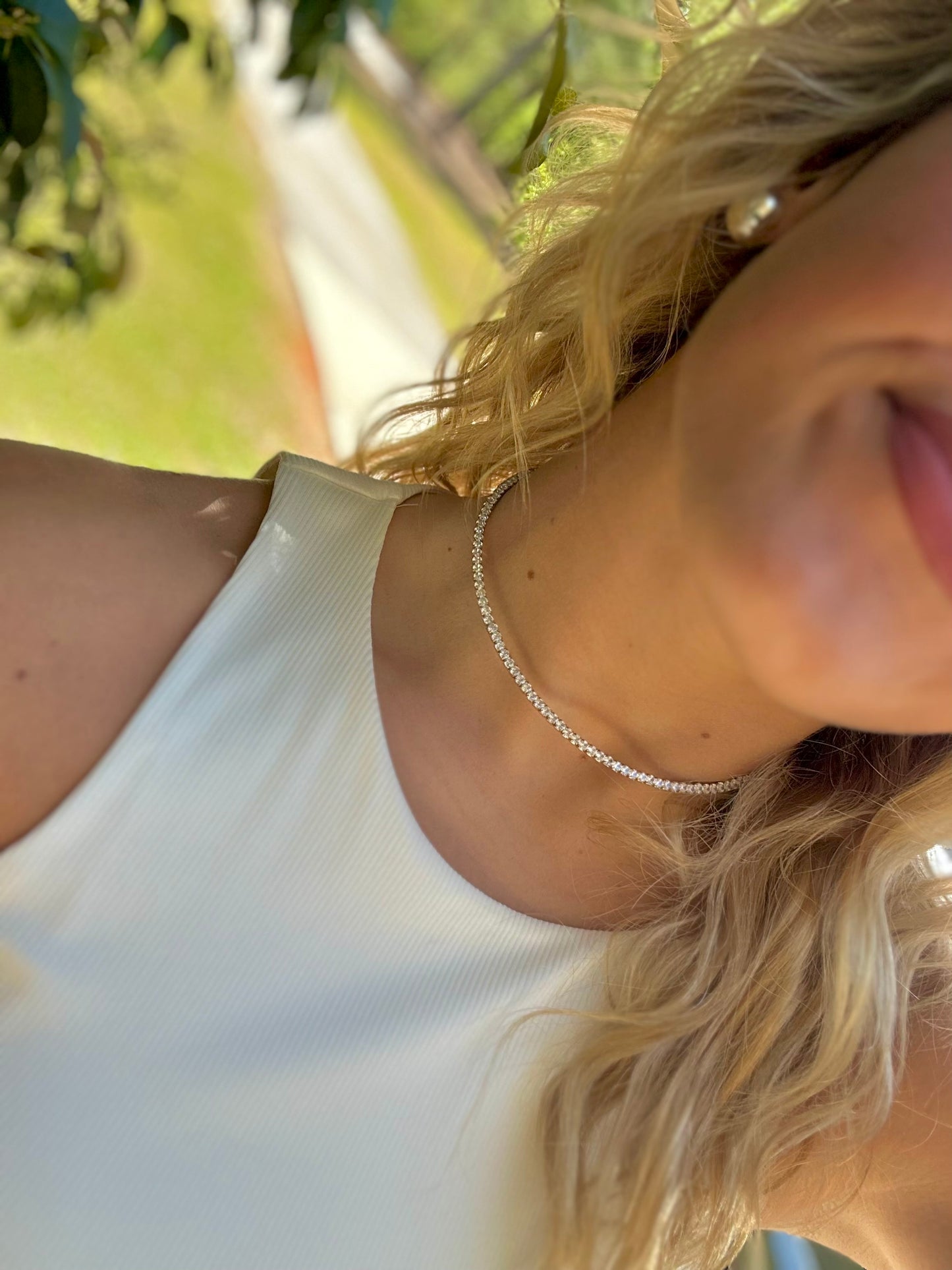 Water Resistant Tennis Necklace-Gold