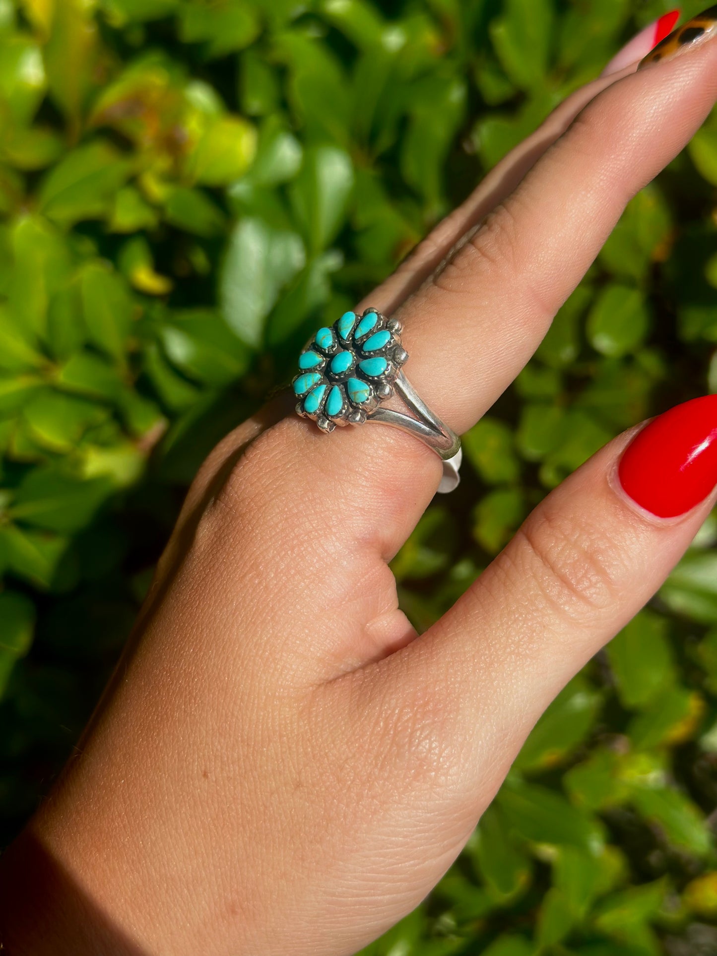 Flower Turquoise Ring