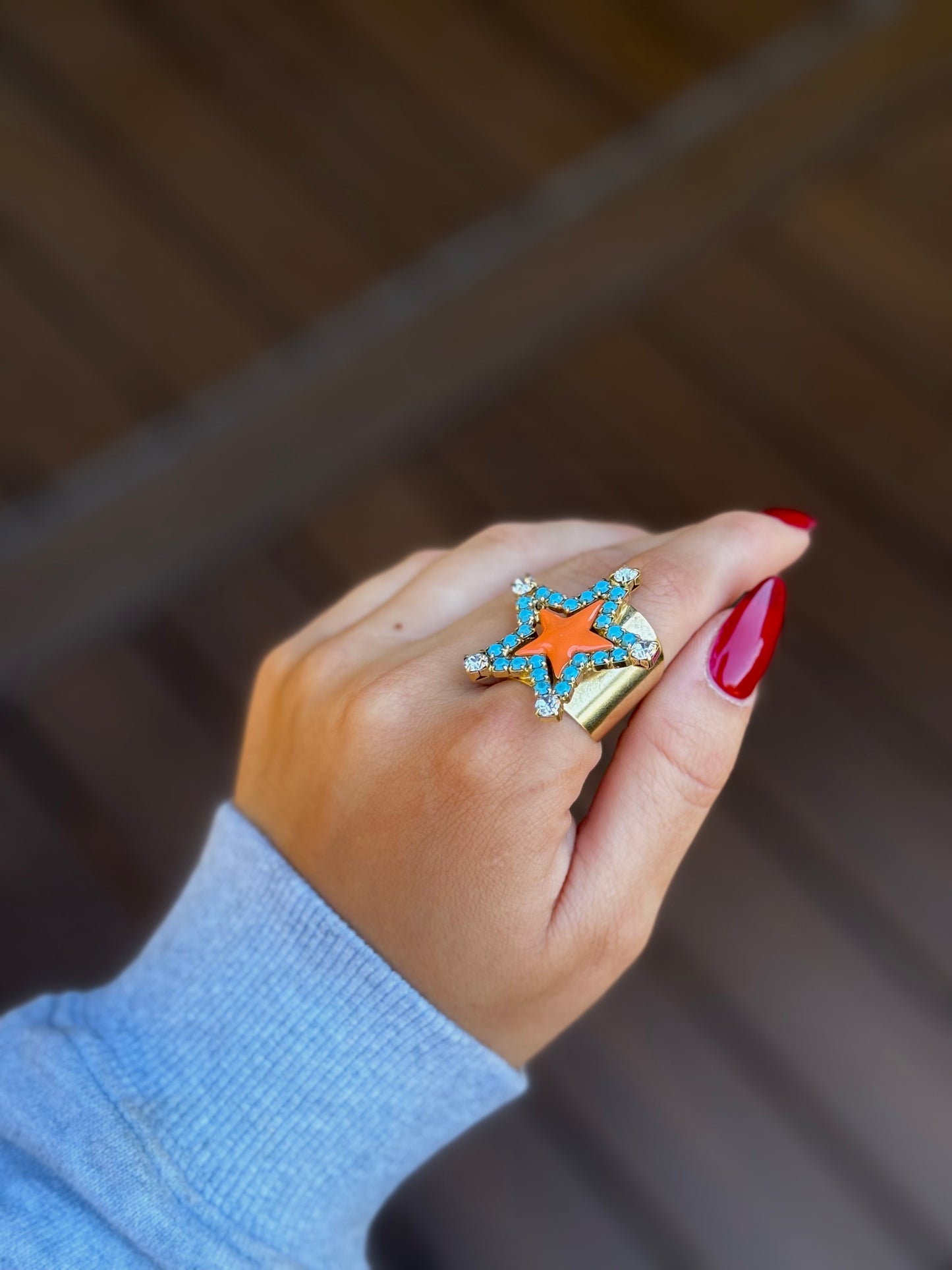 Super Star Adjustable Ring Orange