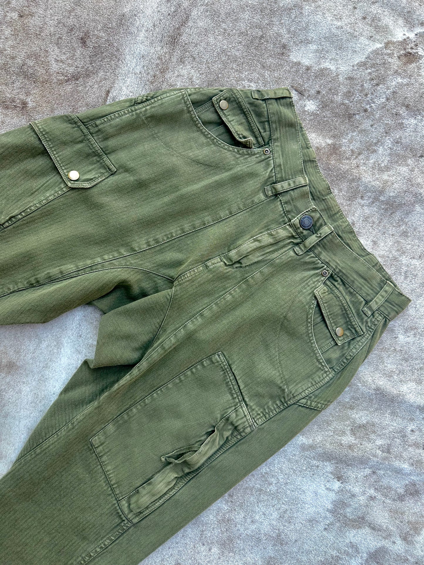 Free People Green Cotton Cargo Pants