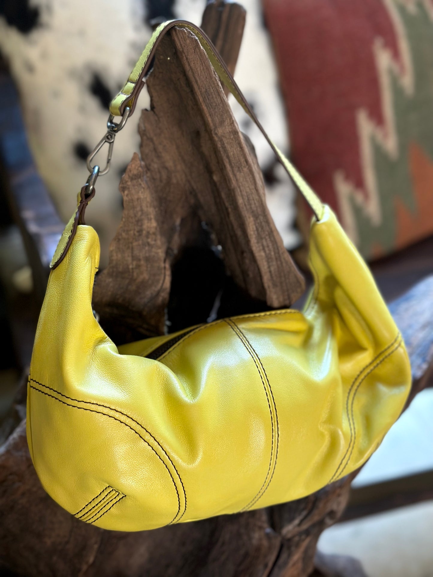 Free People Real World Yellow Clutch