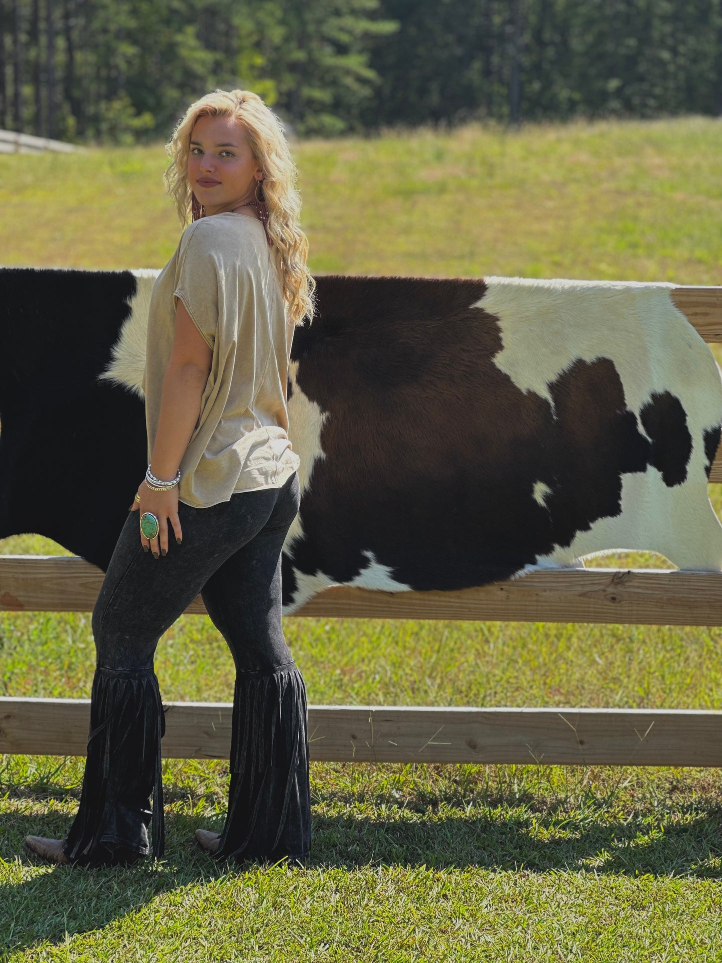 Rodeo Babe Fringe Pants Black