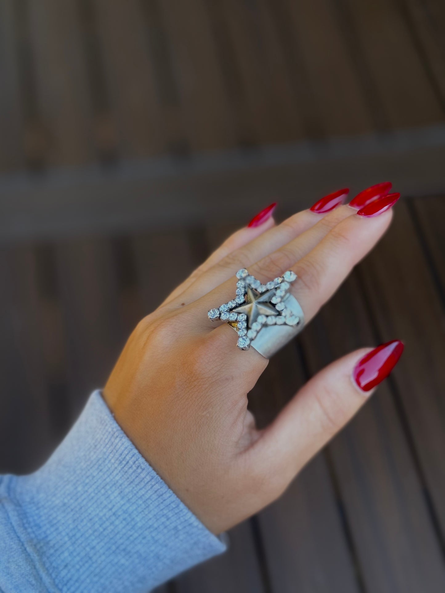 Super Star Adjustable Ring Silver