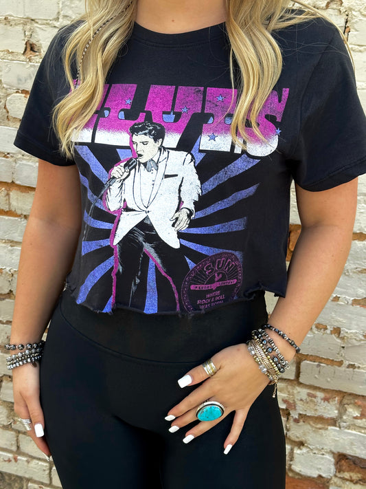 Elvis Cropped Graphic Tee