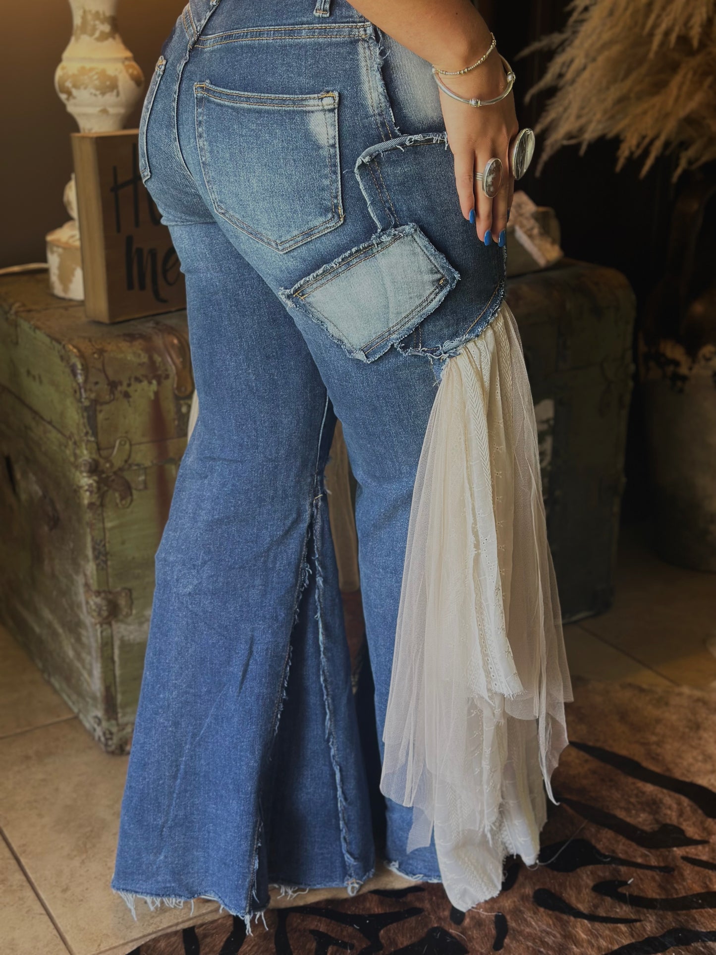 Wild One Wide Leg Lace Jeans