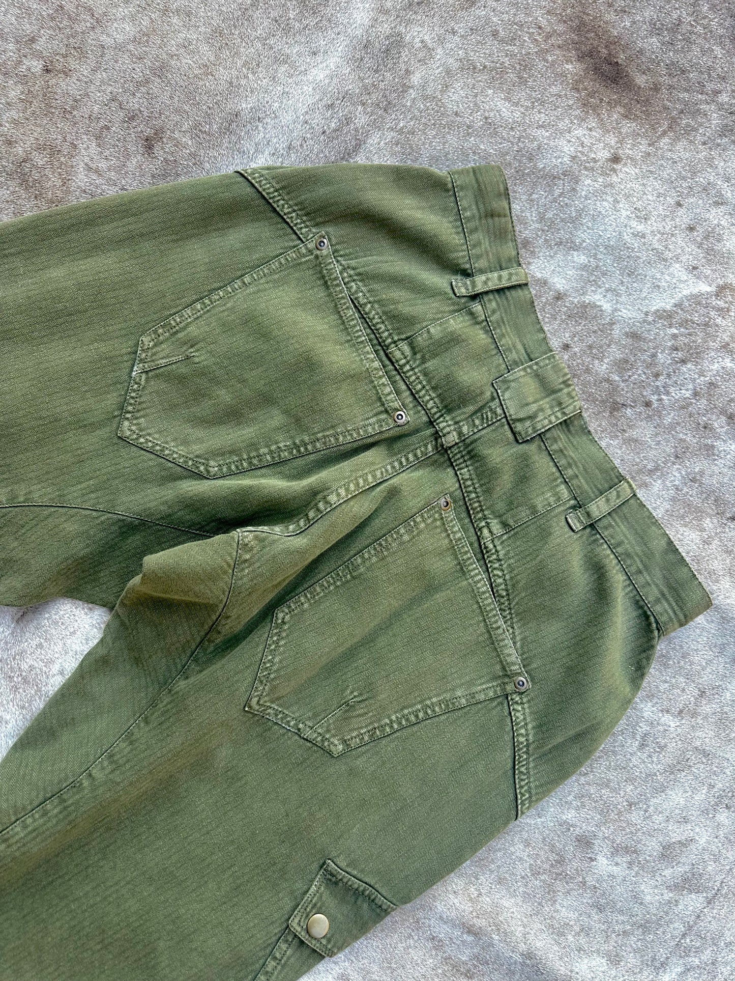 Free People Green Cotton Cargo Pants