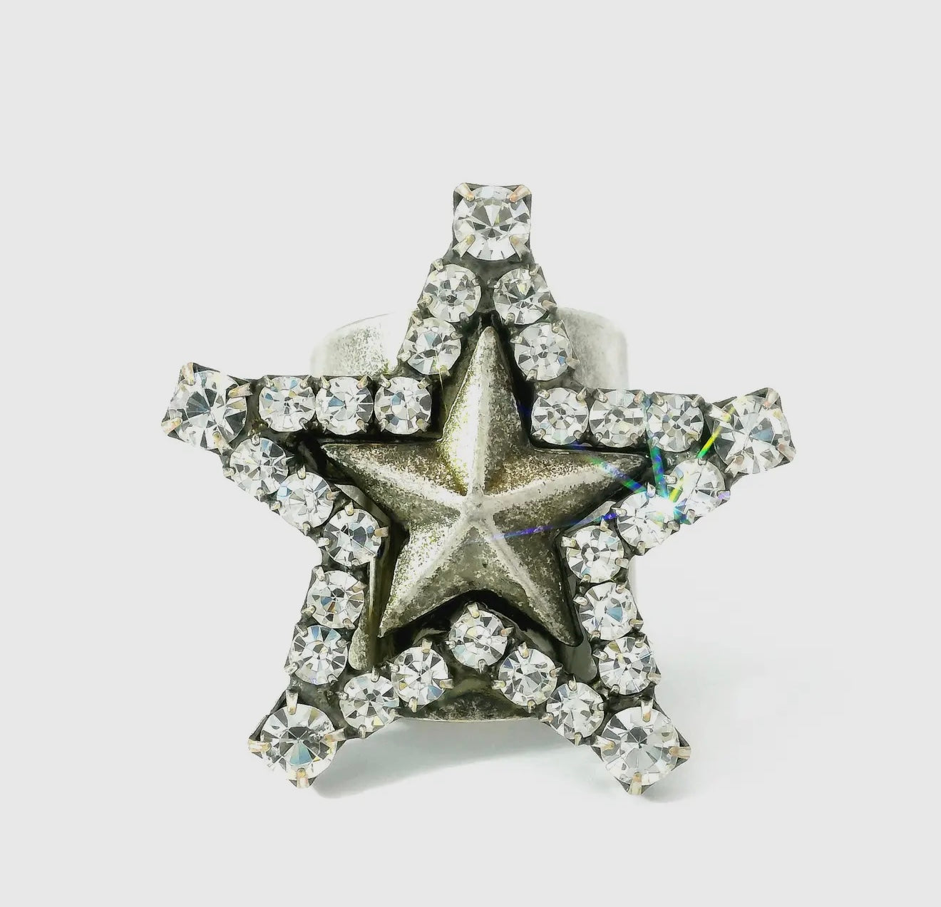 Super Star Adjustable Ring Silver