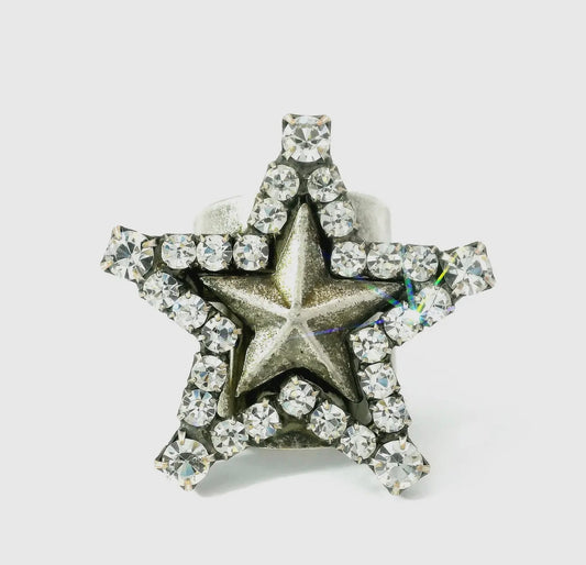 Super Star Adjustable Ring Silver
