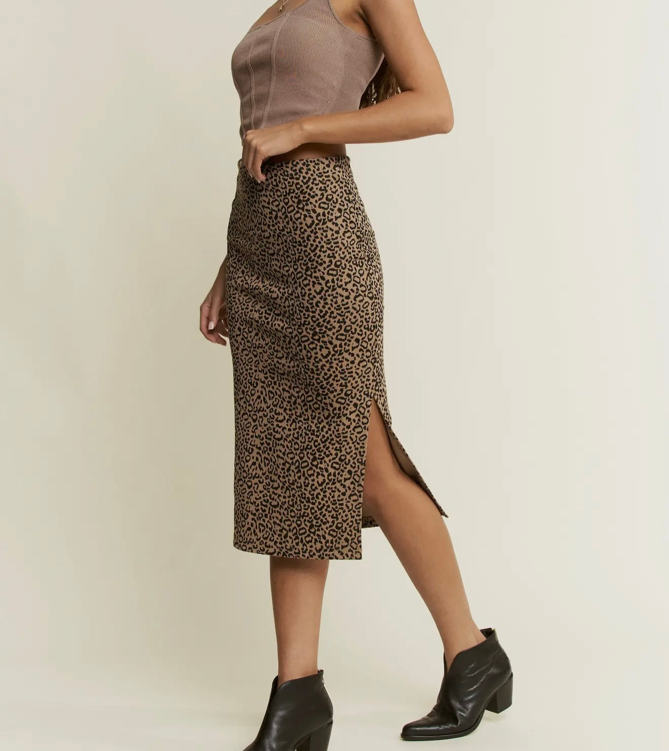 Cheetah Print Midi Skirt
