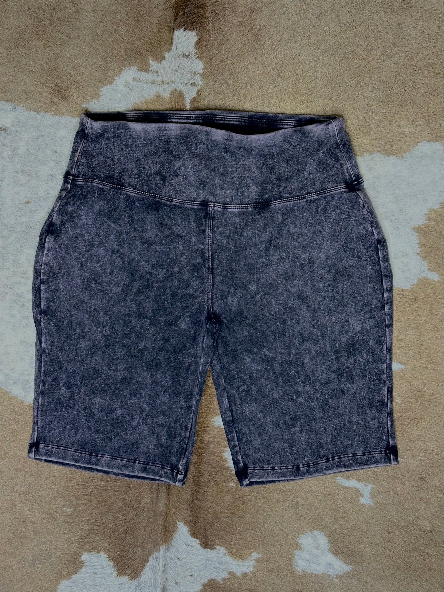 Mineral Washed Plus Biker Shorts