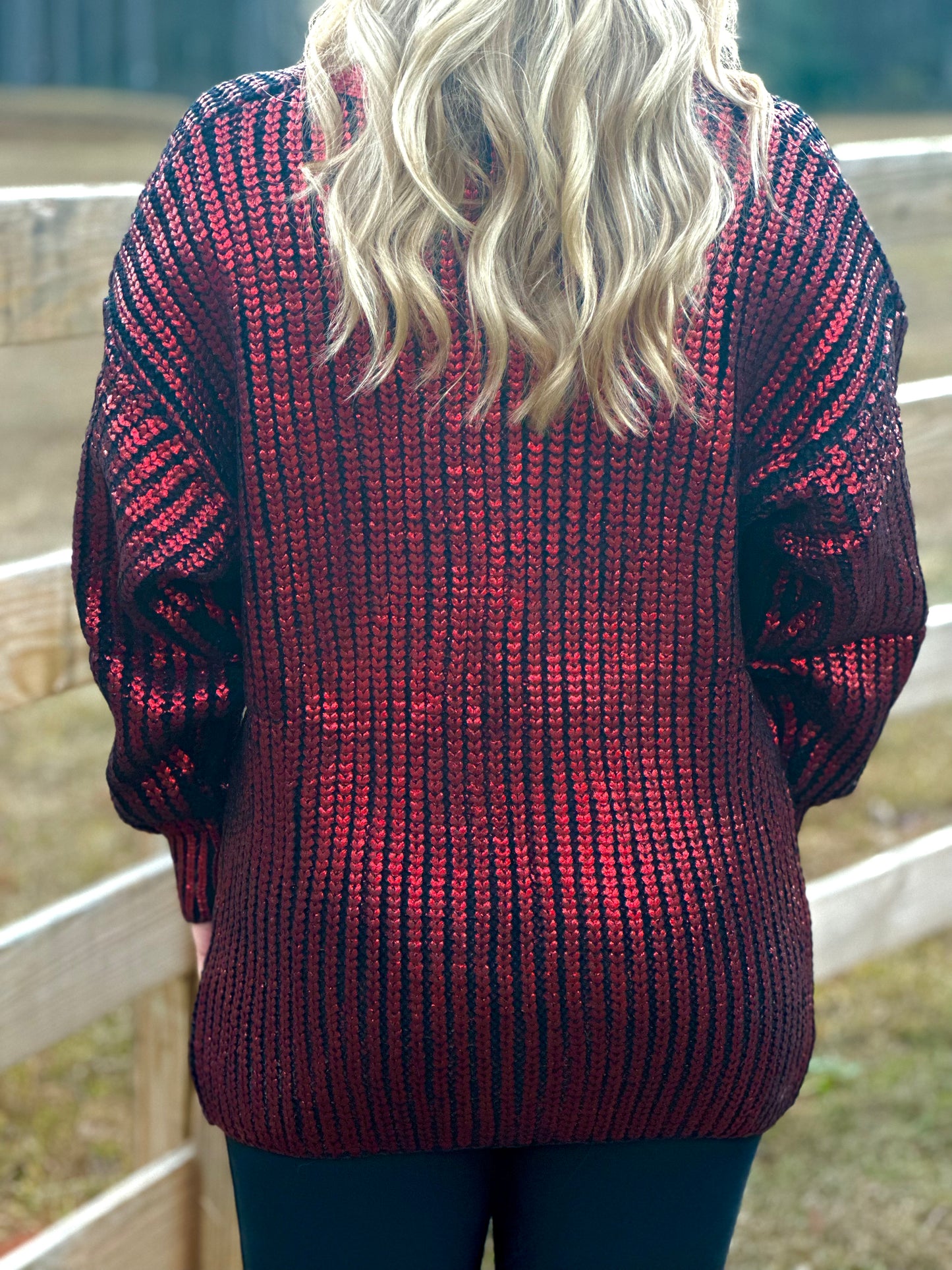 Metallic Knit Cardigan