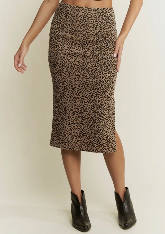 Cheetah Print Midi Skirt