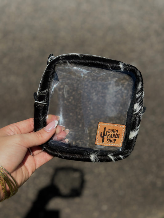 Cowhide and Clear Case Bag