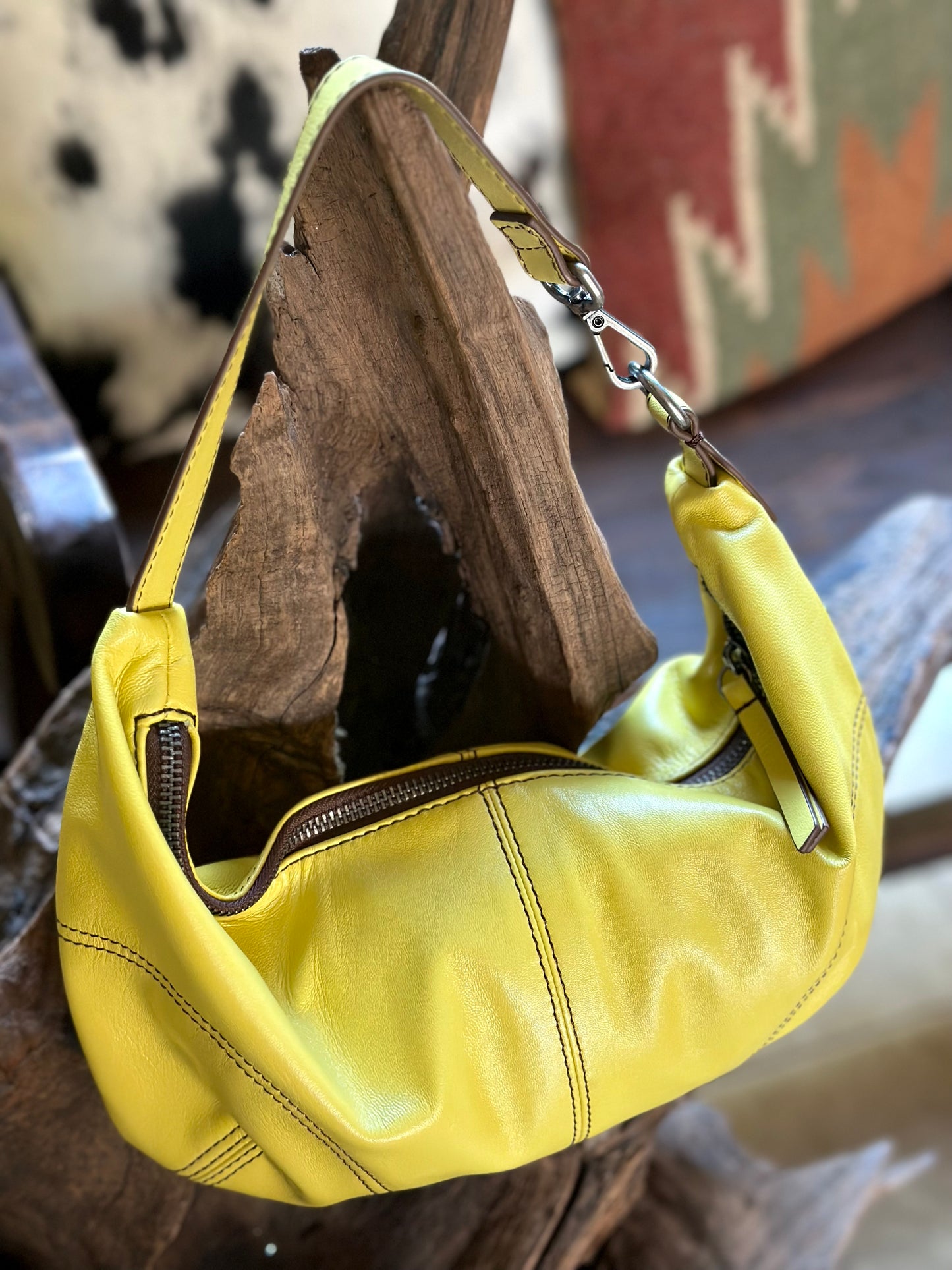 Free People Real World Yellow Clutch