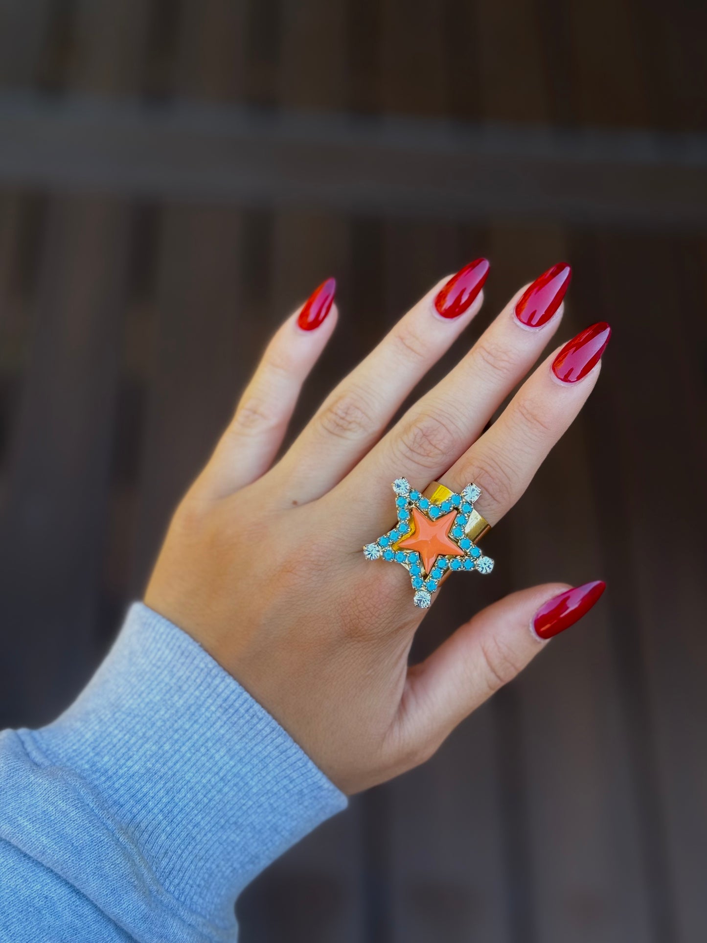 Super Star Adjustable Ring Orange