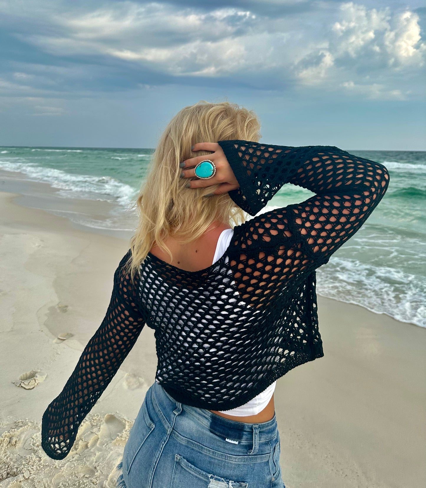 Black Knit Crop Top