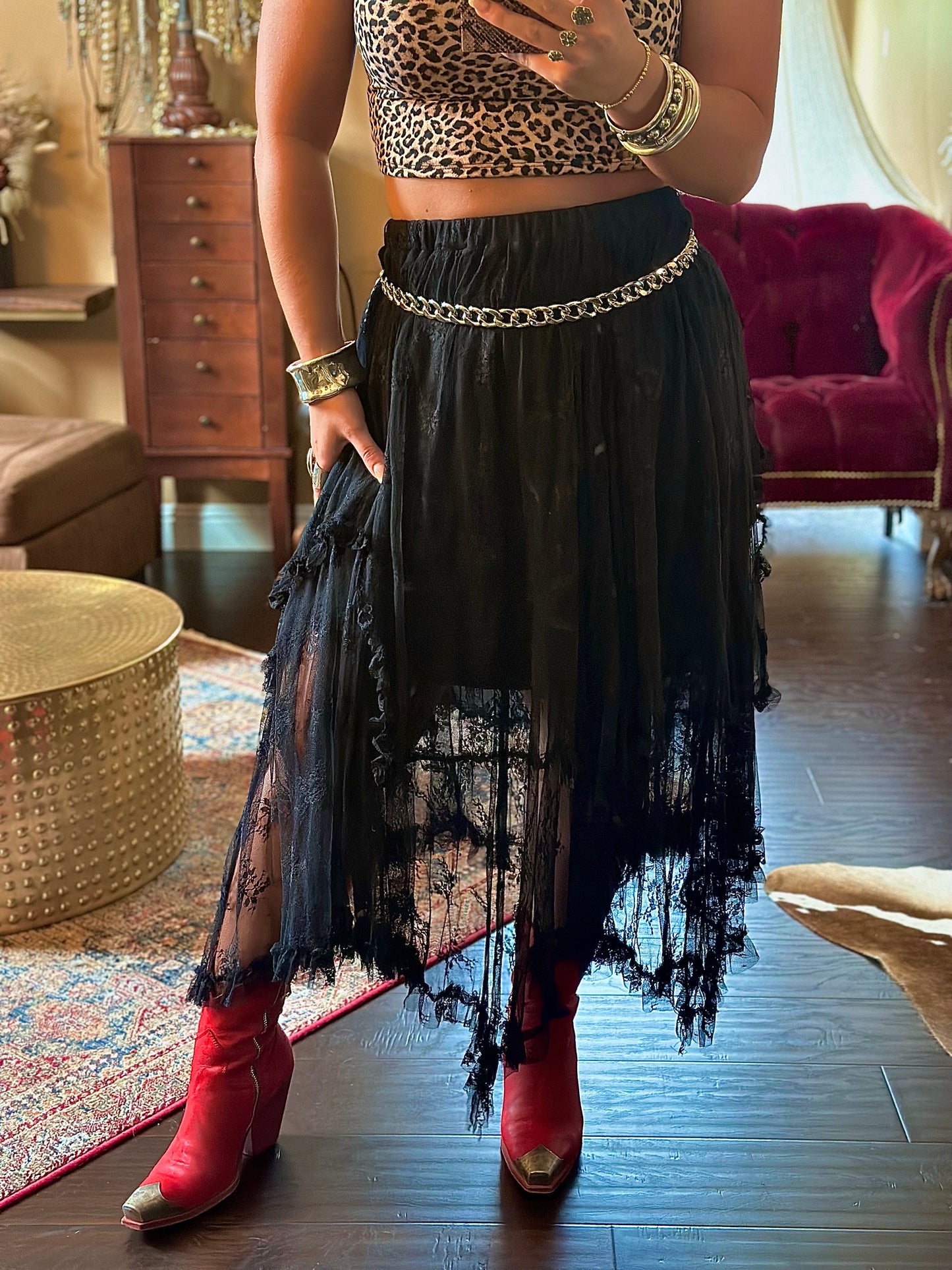 The Ebony Lace Maxi Skirt