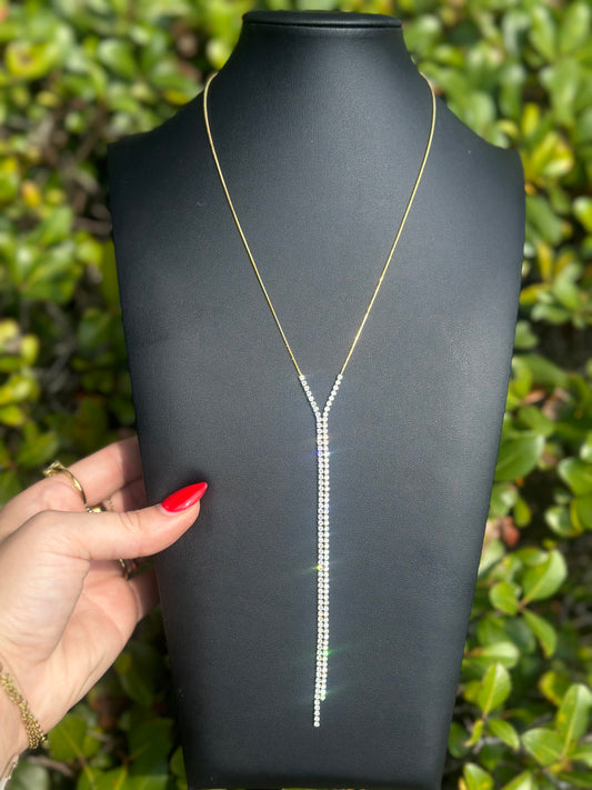 Water Resistant Diamond Lariat Necklace