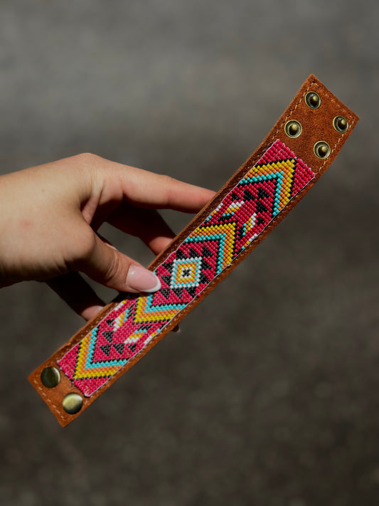 Genuine Leather Seed Bead Adjustable Bracelet