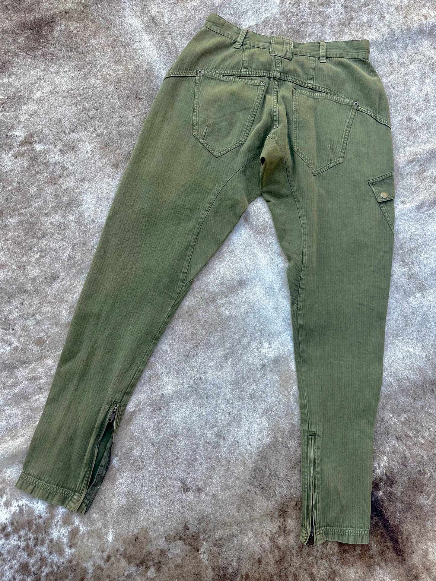 Free People Green Cotton Cargo Pants