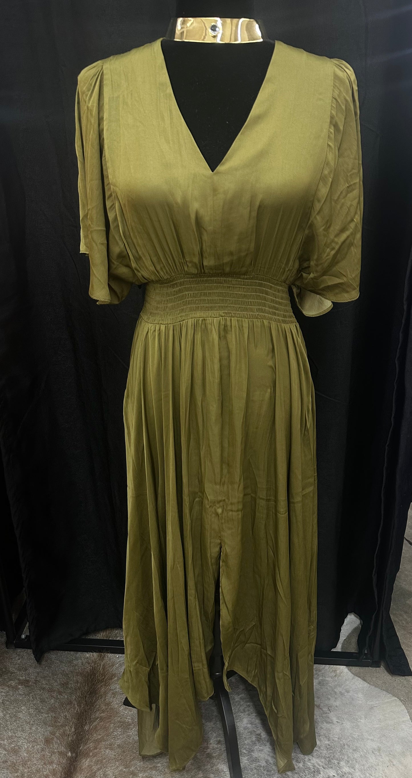 Autumn Olive Maxi Dress