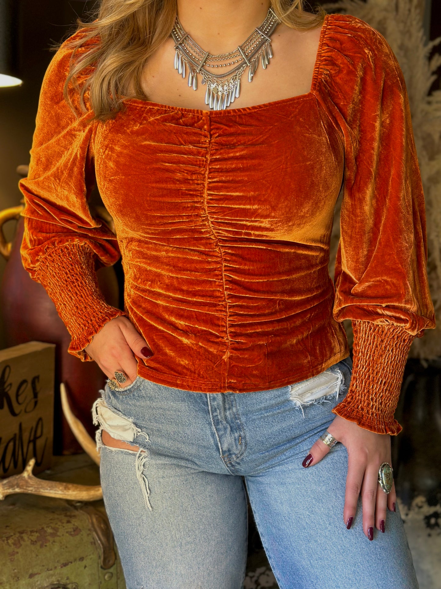 Orange You Glad Velvet Top