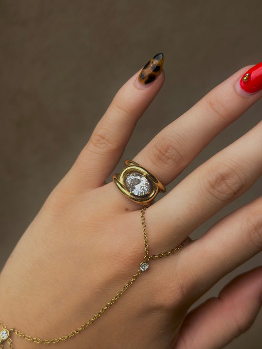 Water Resistant Big Diamond Ring