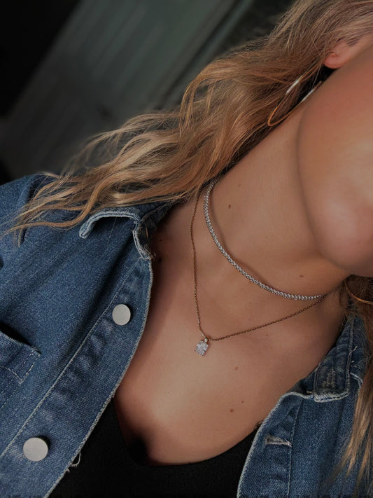 Water Resistant Square Diamond Necklace