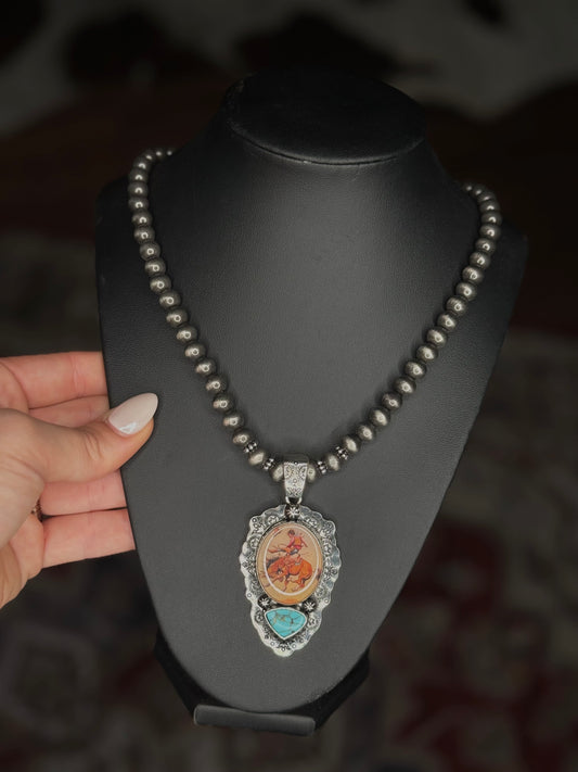Bronc Riding Western Necklace