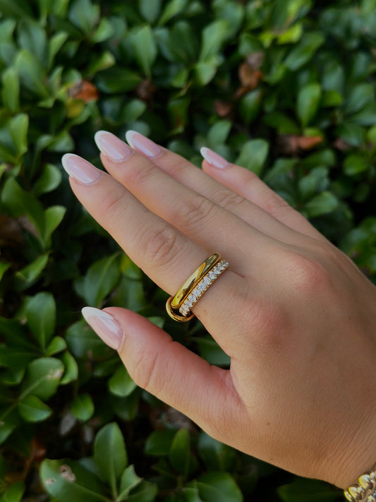 Water Resistant Double Diamond Ring