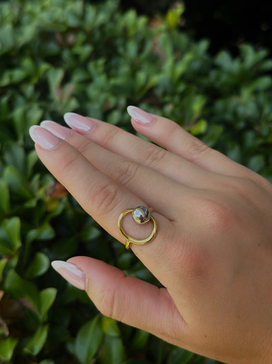 Water Resistant Gold Circle Ring