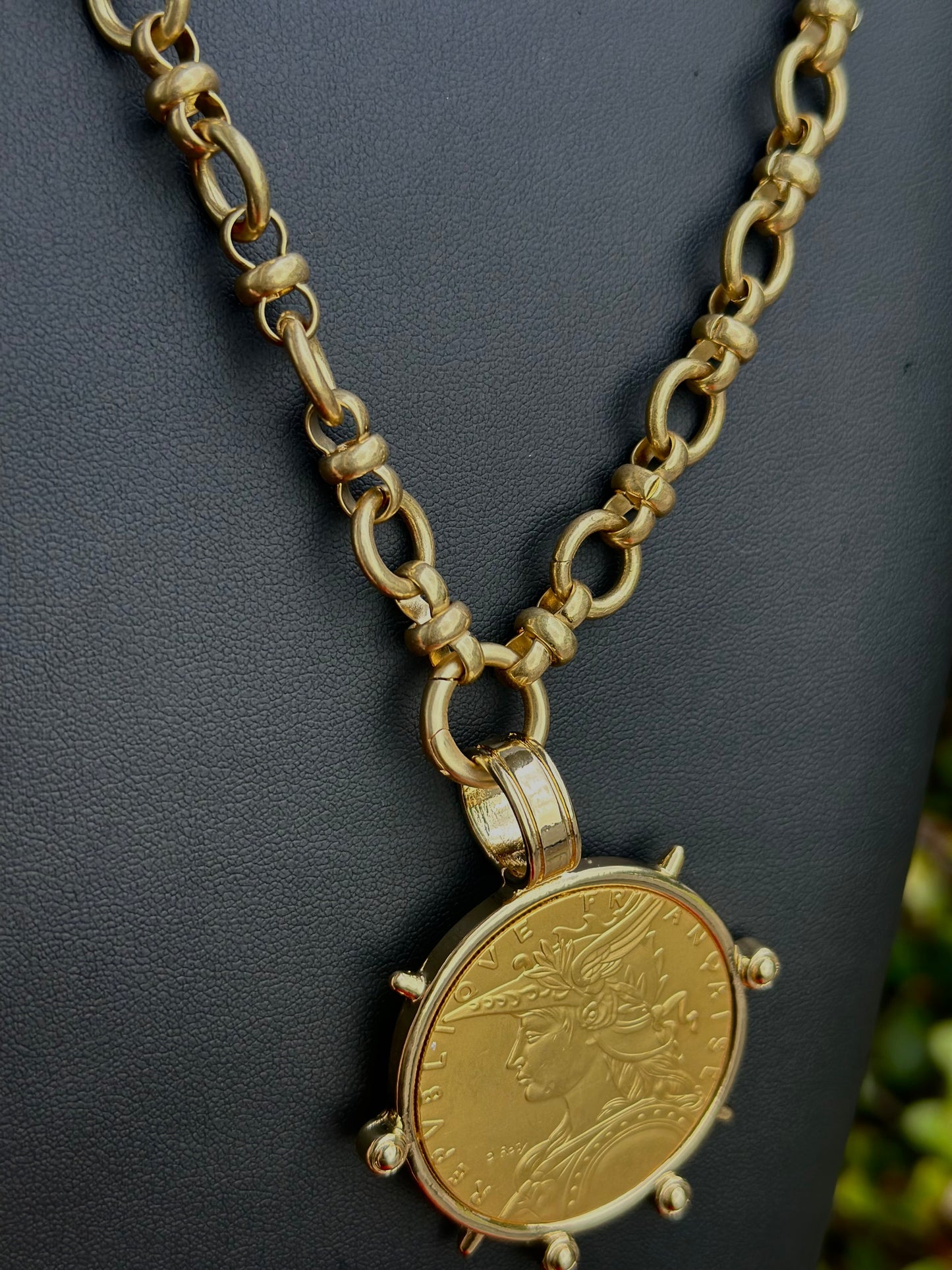 Handmade Replica French Coin Necklace