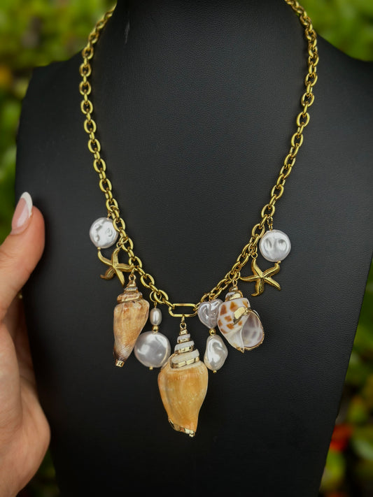 Water Resistant Shell Charm Necklace