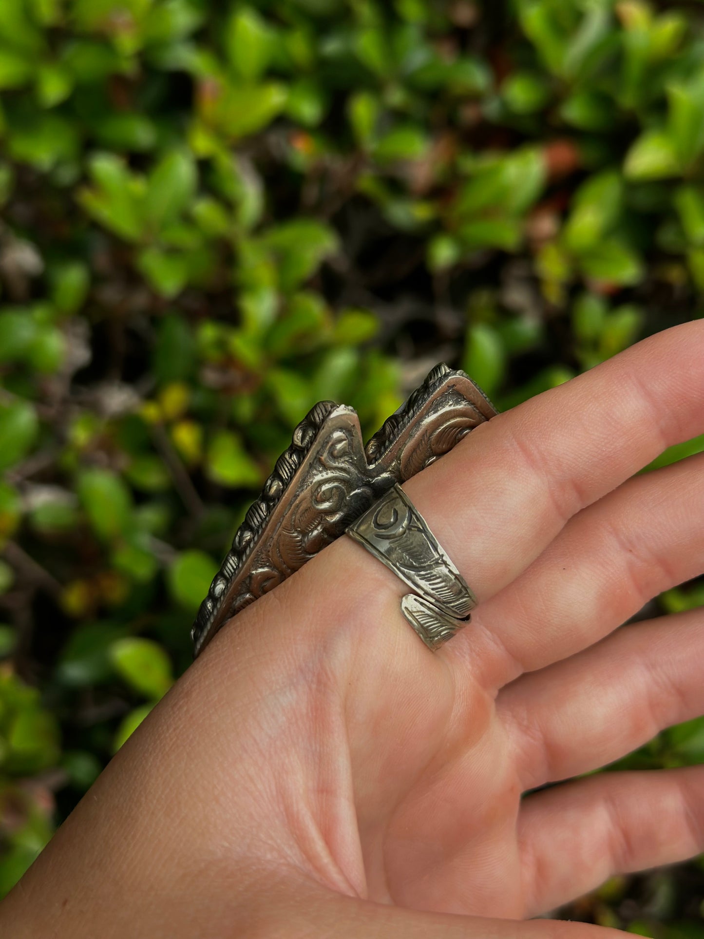 Tibetan Silver Lightning Bolt Ring