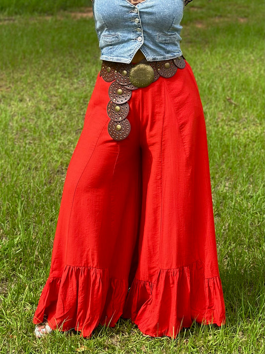 Coral Cutie Wide Leg Pants