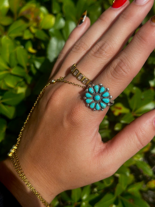 Flower Turquoise Ring