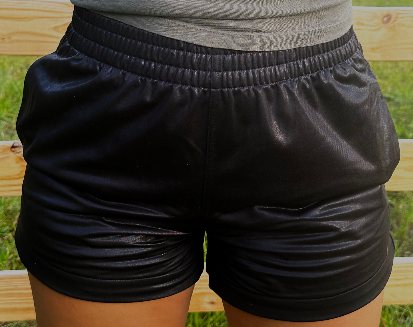 Faux Leather Pocket Shorts