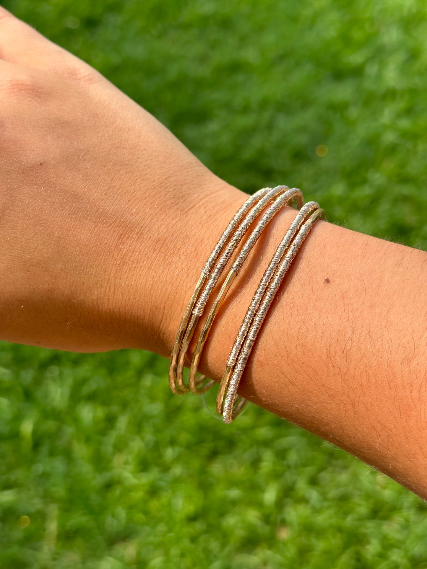 Textured Gold Bangles