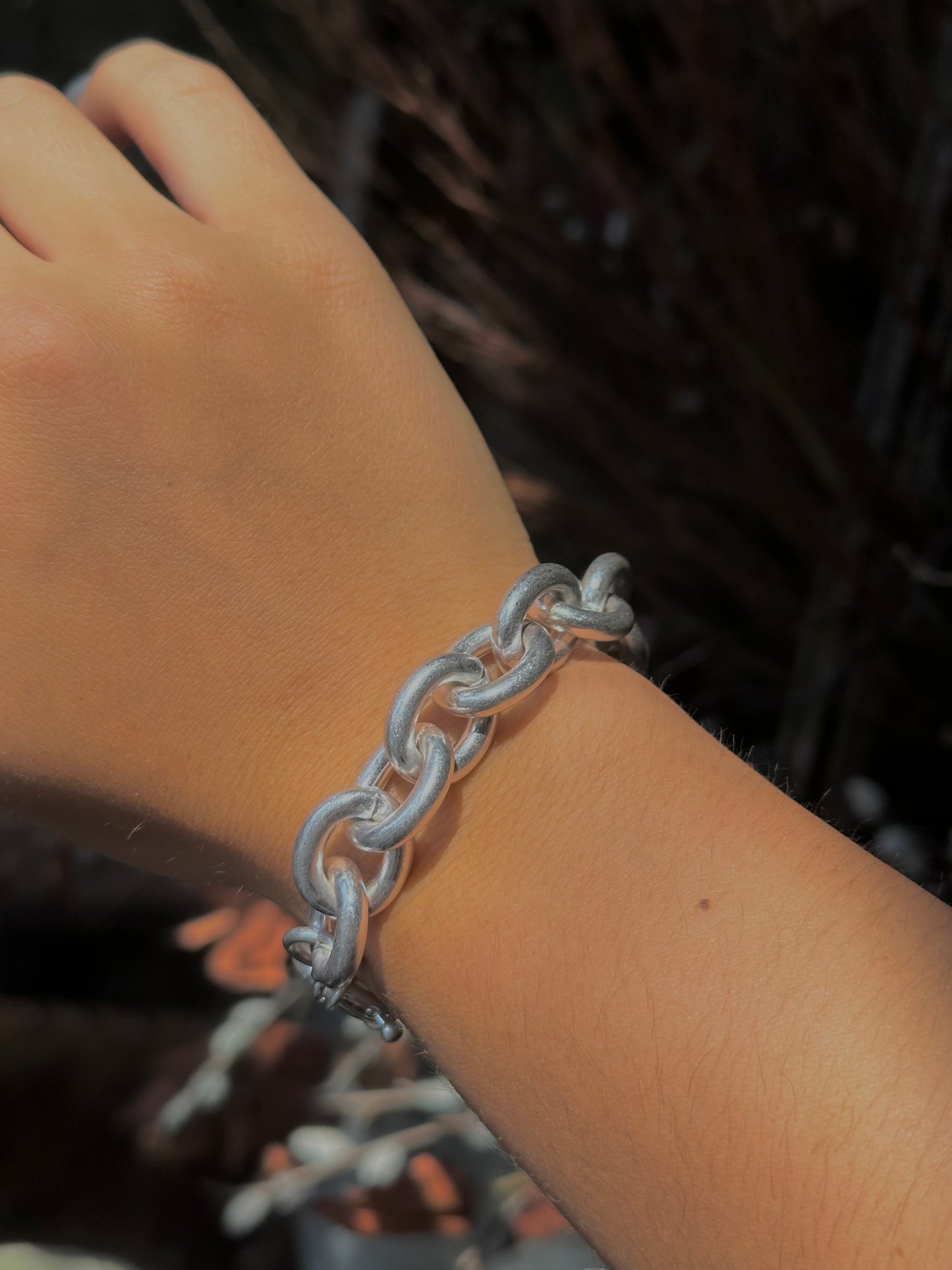 Oval Chain Silver Bracelet