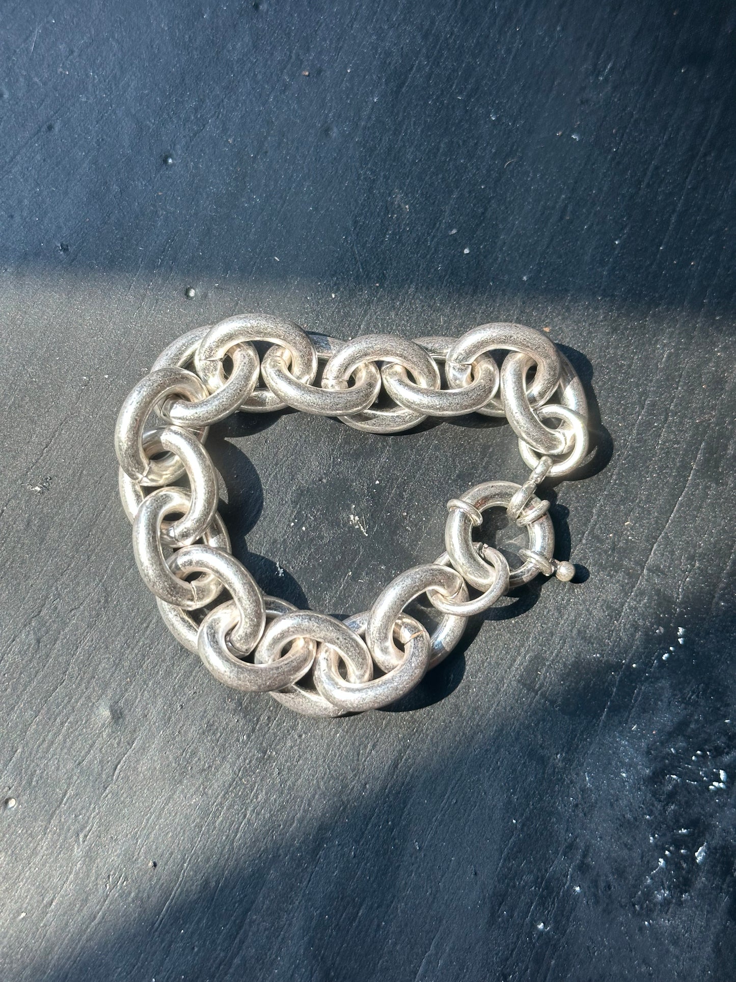 Oval Chain Silver Bracelet